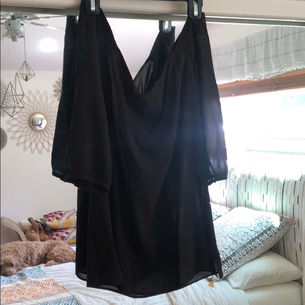 Theory Silk off Shoulder Blouse